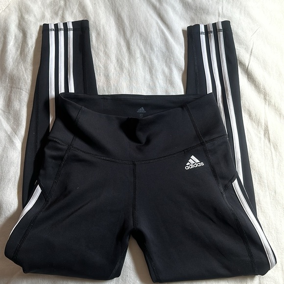 Adidas iconic three stripe body skimming leggings Small - Picture 2 of 5